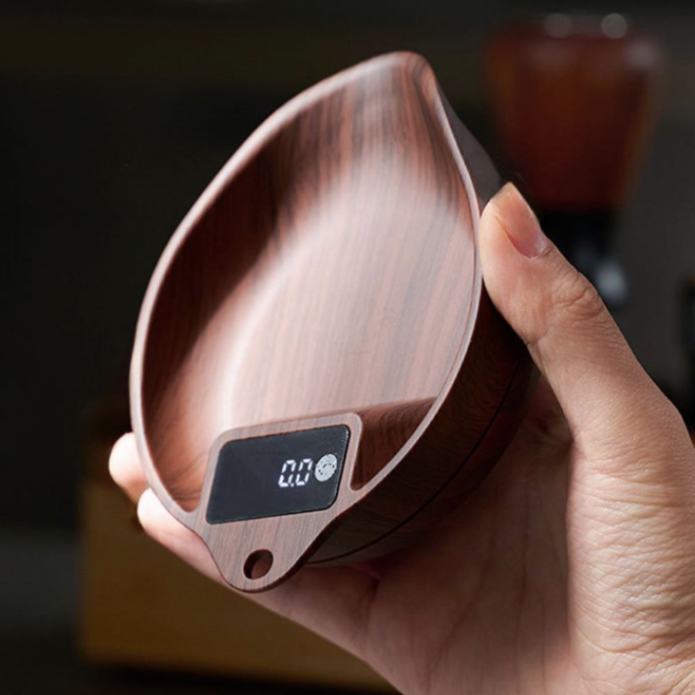 Coffee Tea Leaf And Bean - Digitale LED-Kaffeewaage mit Präzisions-Touch-Sensor, Rutschfester Basis