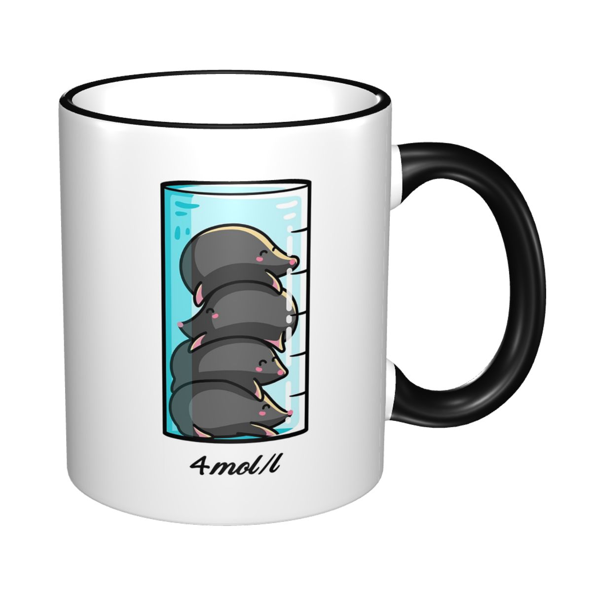 Coffee Tea Jokes - 4 Maulwürfe pro Liter Chemie-Wissenschafts-Witz-Tasse Lustige
