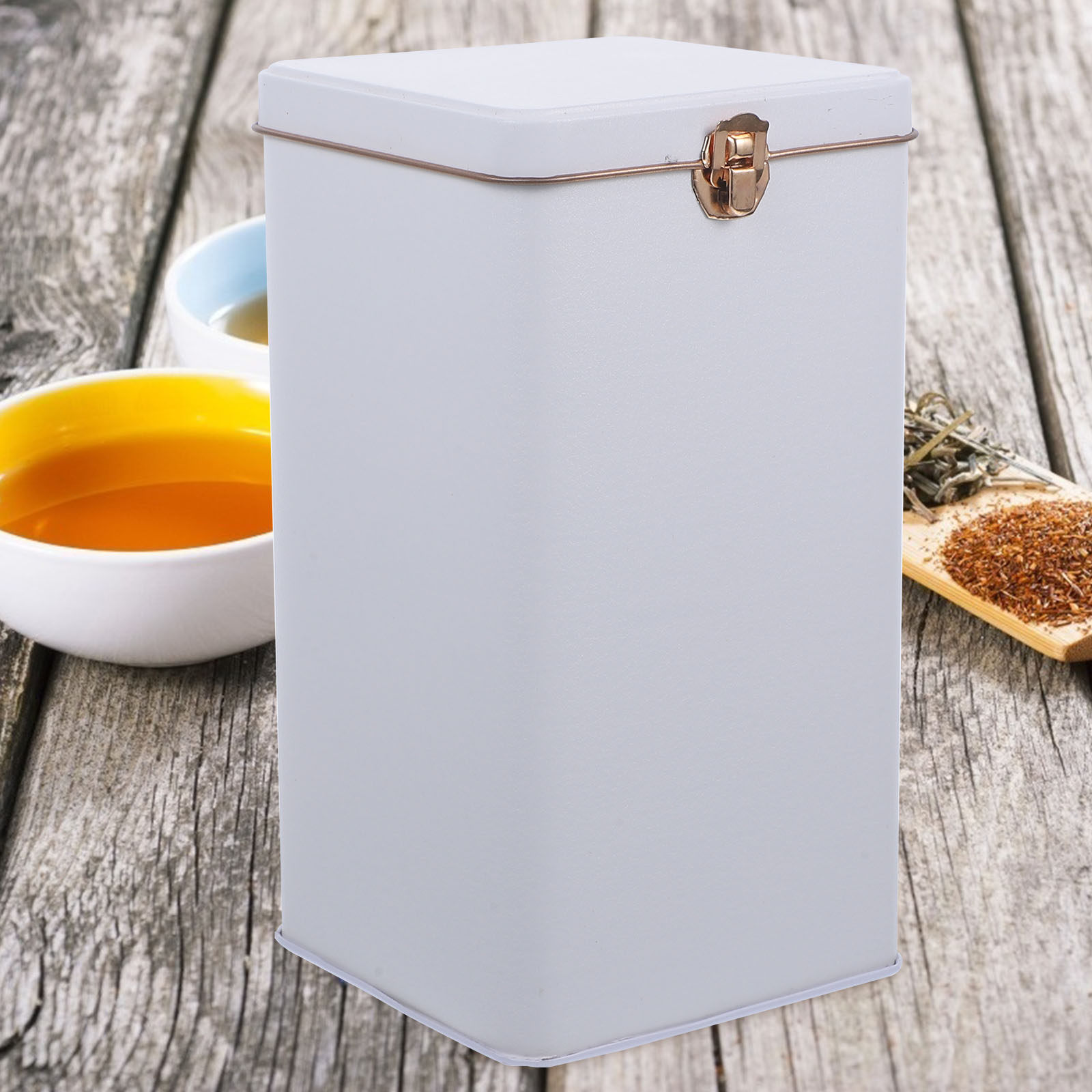 Coffee Tea Leaf And Bean - Robuste Aufbewahrungsdose aus Weißblech für Teeblätter