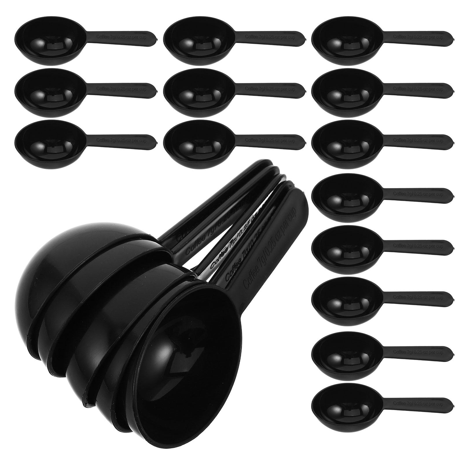 Canister Coffee Sugar Tea - 100 Stück Kaffee-Messlöffel, Schwarze Mini-Löffel mit