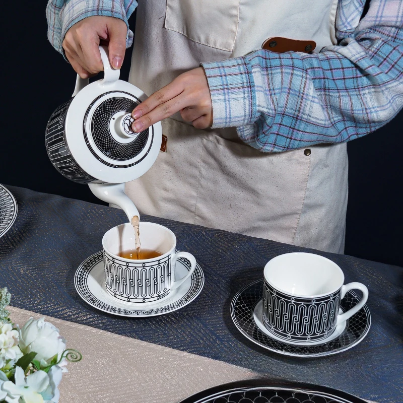 Coffee Tea Gift Set - Einfaches Teeservice im europäischen Stil, Keramik-Kaffeetasse,