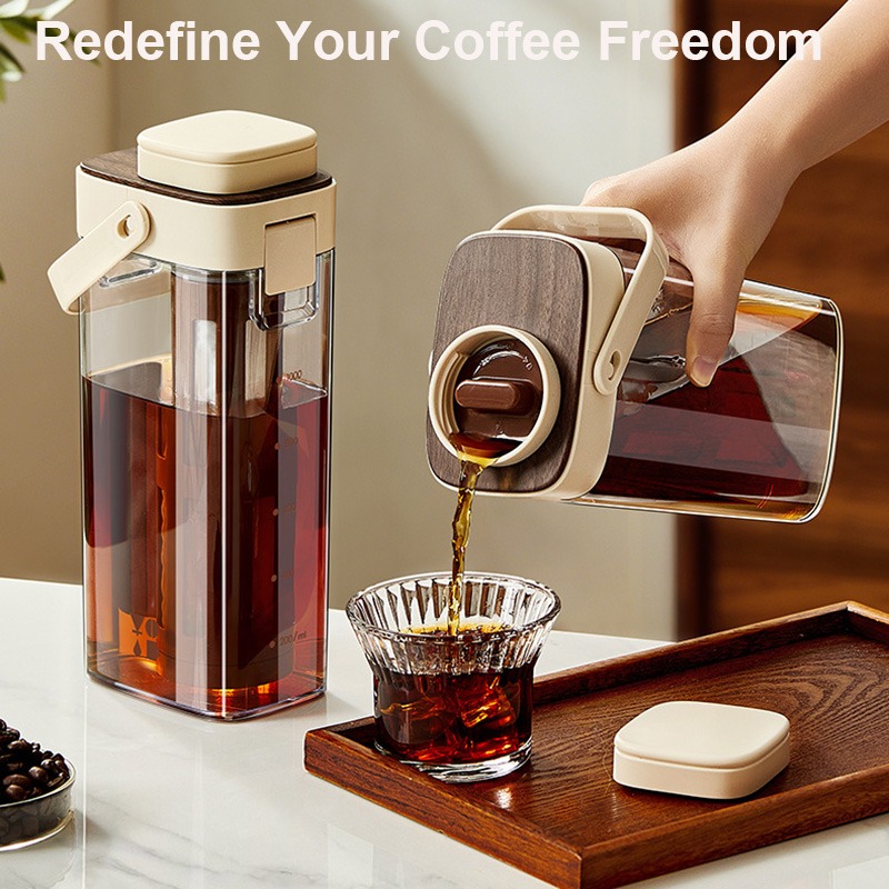 Coffee Tea Infuser - Kaltbrau-Kaffeekrug, auslaufsicher, versiegelt, tragbarer Eiskaffeebereiter, Tee-Infusionskanne