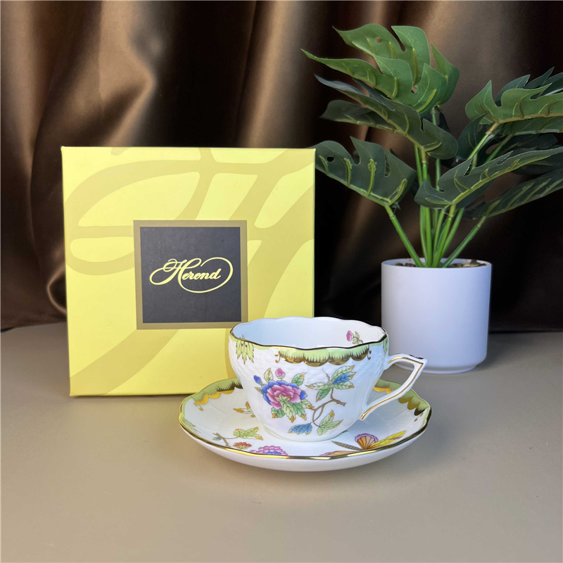 Coffee Tea Gift Basket - Blumen korb Kaffeetasse und Untertasse Set