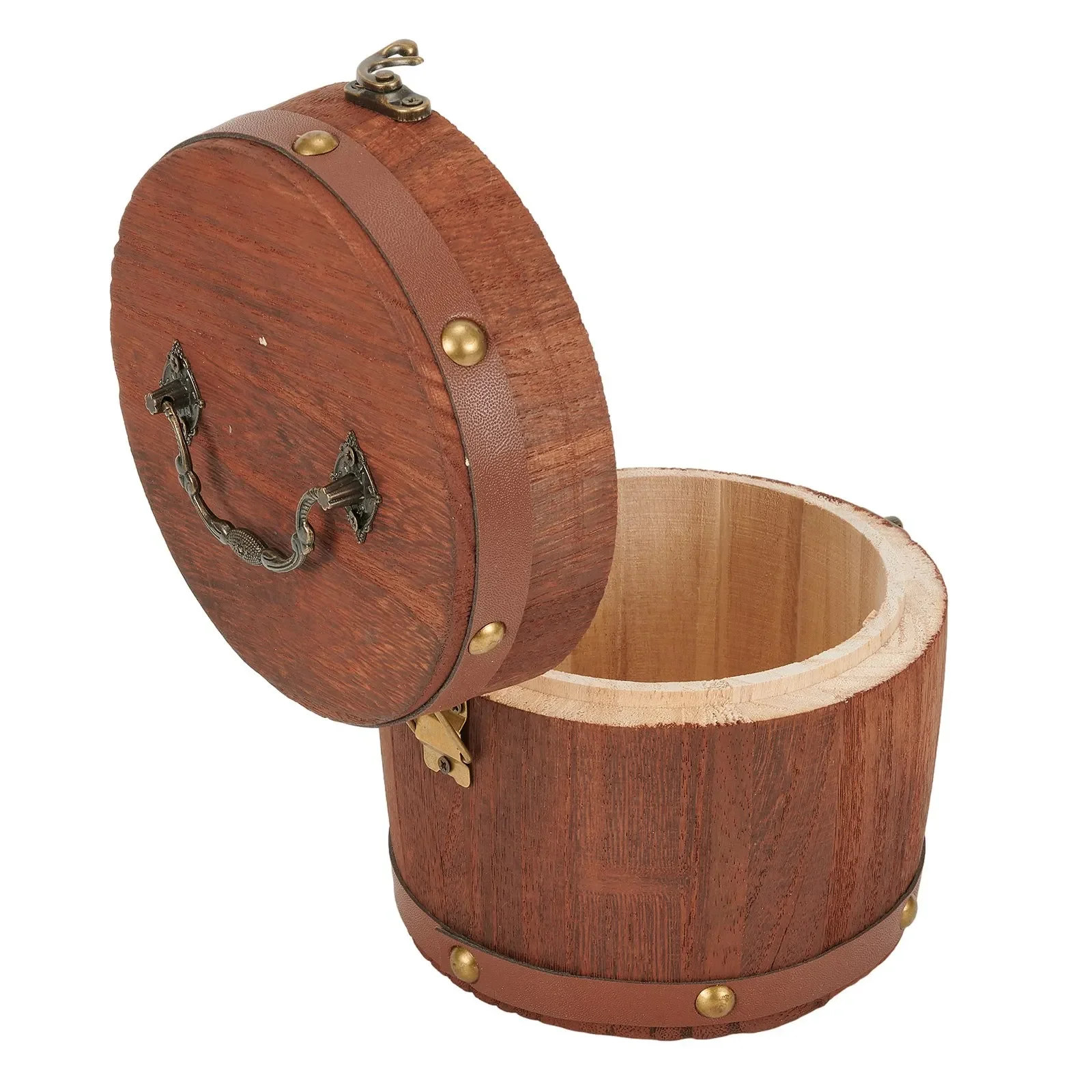 Coffee Tea Leaf And Bean - 1pc Tragbare Tee Holz-Fass Kanister Antike