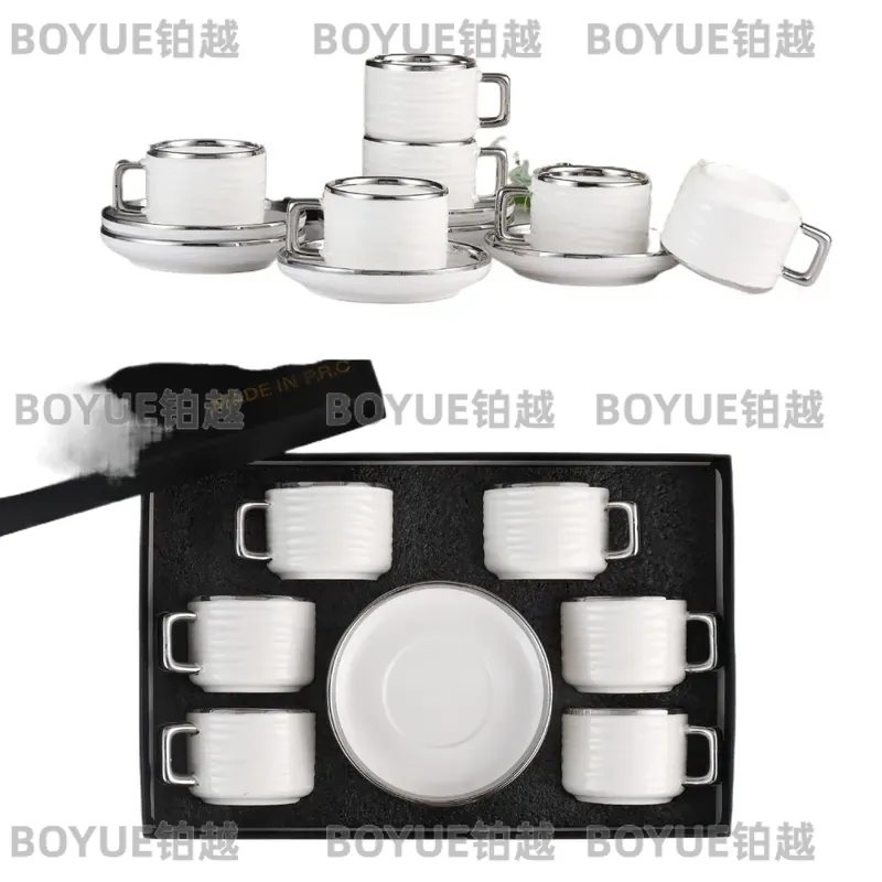 Coffee Tea Gift Set - Luxuriöses Keramik-Kaffeetassen- und Untertassen-Set Kreative Teetasse