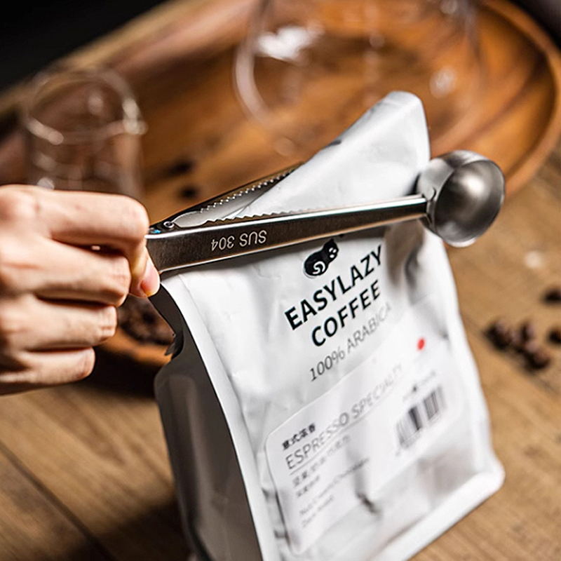 Coffee Tea Leaf And Bean - 2026 Neuer Edelstahl-Kaffeelöffel mit Clip, Multifunktionslöffel