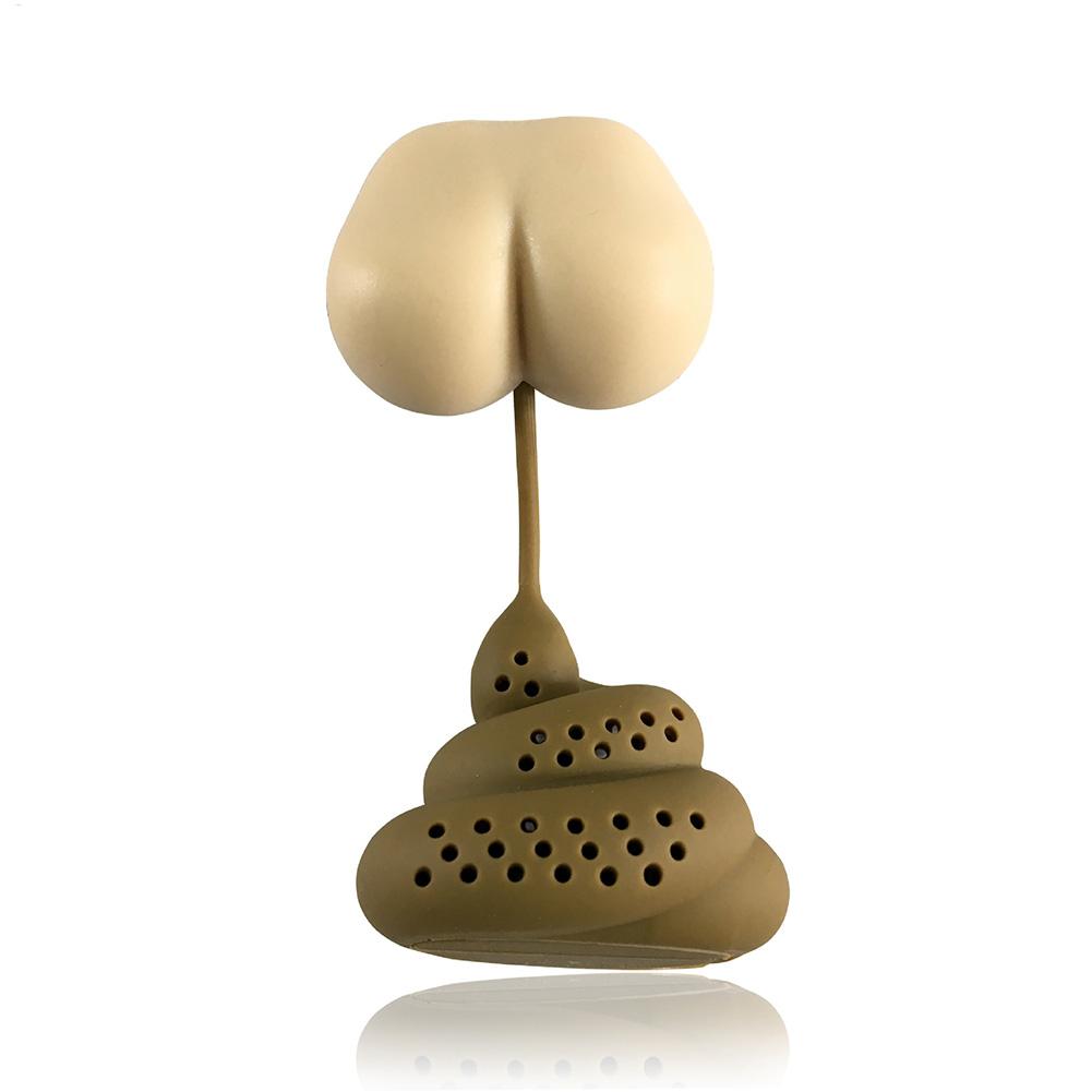Coffee Tea Infuser - Silikon-Tee-Infuser Kreativer Neuartiger Poop-förmiger Wiederverwendbarer Lustiger