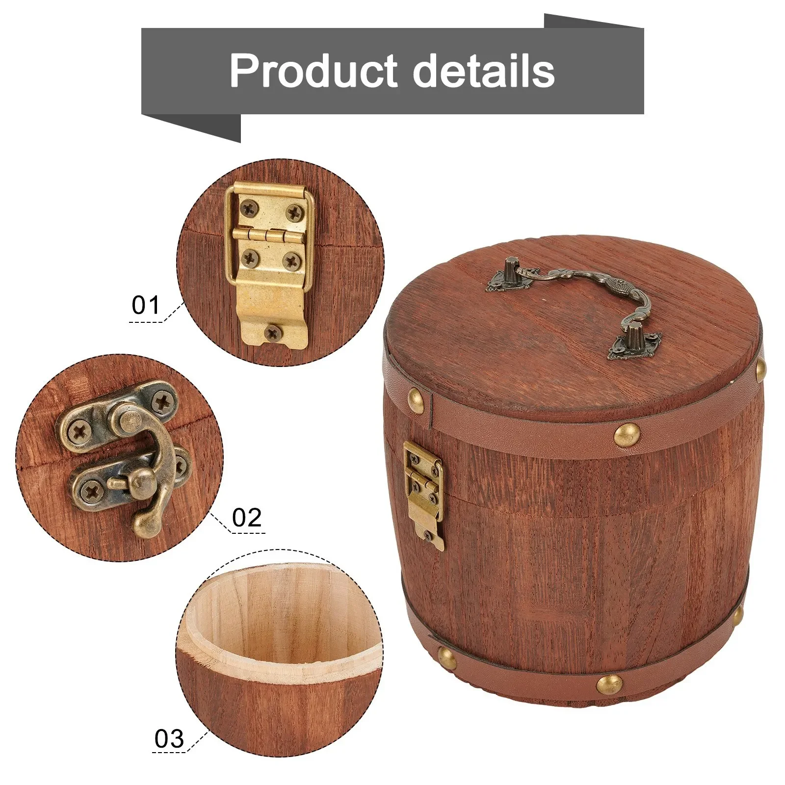1pc Tragbare Tee Holz-Fass Kan – Coffee Tea Leaf And Bean Bewertung und Preis