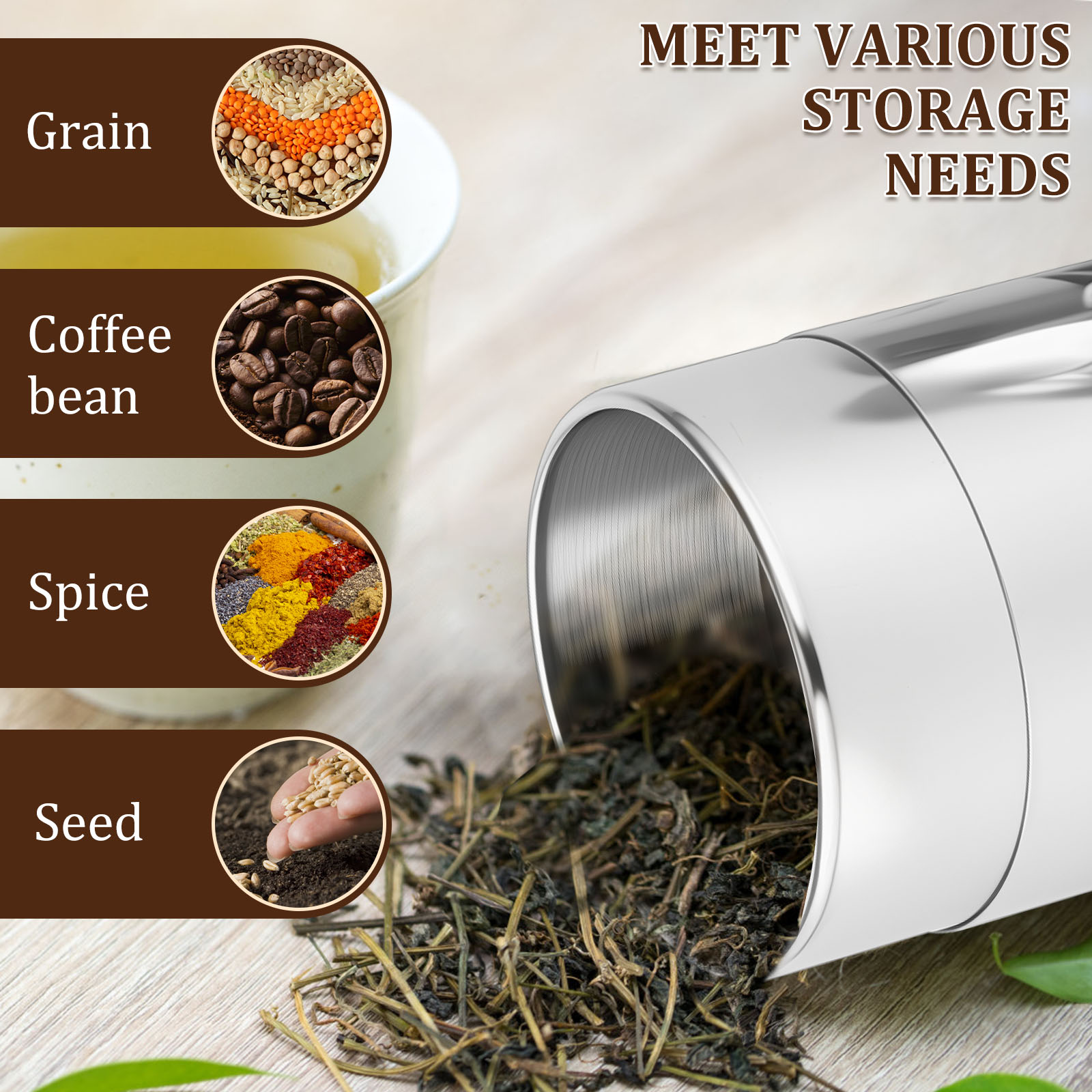 Edelstahl Tee Blatt Dosen Kani – Canister Coffee Sugar Tea Bewertung und Preis