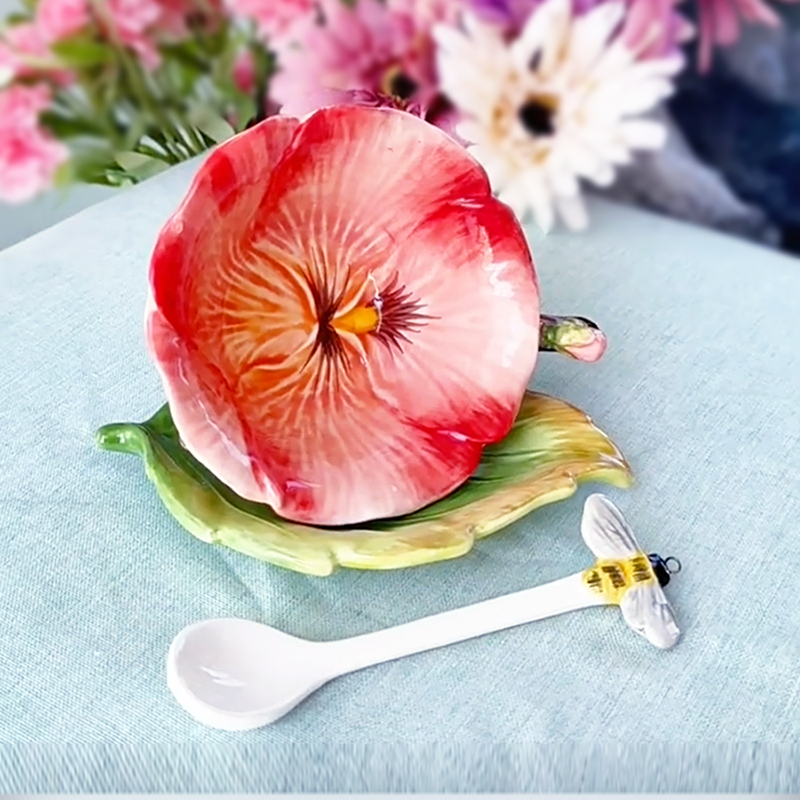 Keramik-Blumen-Kaffeetasse mit – Coffee Or Tea Please Bewertung und Preis